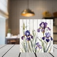 thumbnail image 2 of Iris Wooden Box Sign Iris Gifts Funny Flower Art for Office Rustic Desk Accessories Office Desk Centerpiece Wood Block Signs Housewarming Gifts 5"x5", 2 of 6