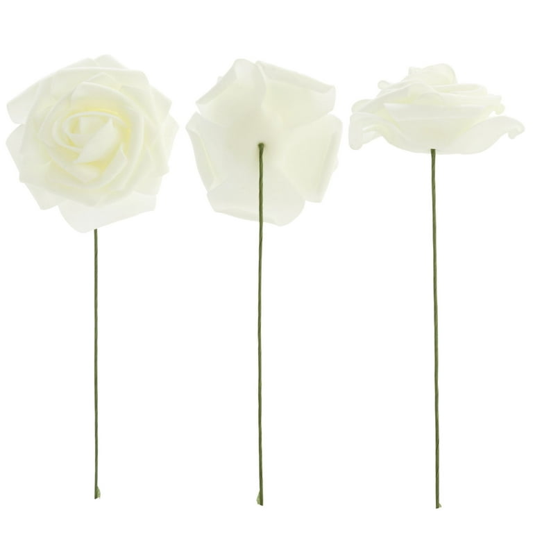  IPOPU White Roses Artificial Flowers 21.25 Long Stem Faux  White Roses Bulk Silk Flowers 5PCS 15Heads White Flowers Artificial for  Decoration for Dried Roses Bouquet Faux Floral Arrangements (White) : Home
