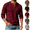 Wine, variant on longantii Men's Long Sleeve Henley Shirts Casual Textured 3-Button Pullover Solid Warm Basic Tops Soft Fall Workout Shirts