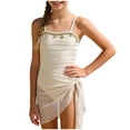 thumbnail image 1 of Girl's 3 Piece Swimsuits with Cover Up Beach Seashell Spaghetti Strap Textured Bathing Suit Summer Vacation Pool Outfit, 1 of 6
