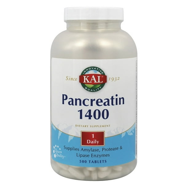 KAL Pancreatin 1400 Pancreatic Enzymes Amylase, Protease & Lipase to Help Support Healthy