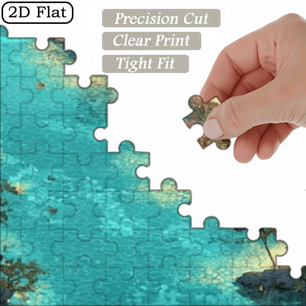 A Box of (1000pcs) Adult Puzzles, with Yanshui Ancient Residence Design, High Difficulty, Suitable for Adults, Family Entertainment. 29.4*19.6 in
