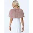 thumbnail image 4 of DARING DIVA Women's Faux Fur Shawl Stole Winter Wedding Wrap XS Pink, 4 of 6
