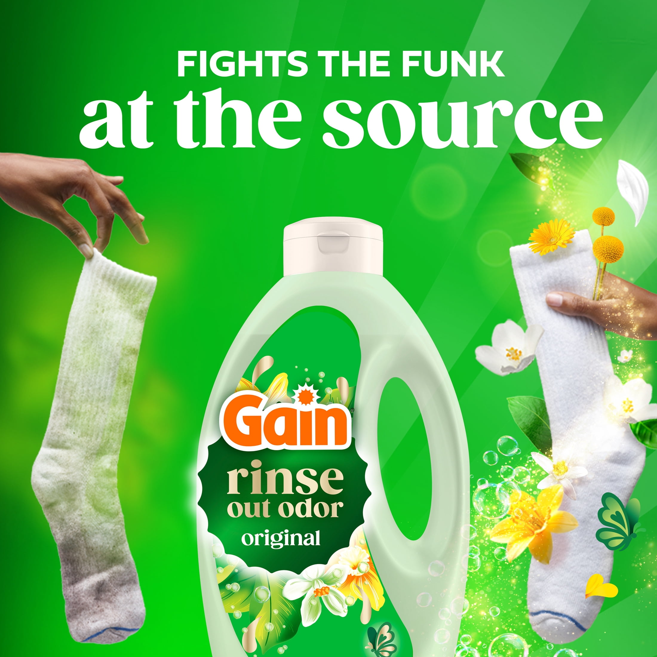 Gain Rinse Laundry Odor Remover, HE Compatible Original Scent, 62 fl oz