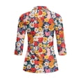 thumbnail image 3 of Uorisanigo Flower Rabbit Women's Golf Shirt Size 2XL Fashionable Women's 3/4 Sleeve Athletic Golf Shirts Versatile Workout Tops Zip Up Collar Quick Dry Outing Wear Workout Sports, 3 of 7