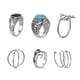 thumbnail image 2 of Fiudx Anillos Turquesas, Elegante Diseño de Asta de Llave Inglesa, Conjunto de 6 Piezas, Regalo Perfecto para Tus Seres Queridos, Accesorio Elegante para Cualquier Ocasión, Joyería de Moda para Hombr, 2 of 5