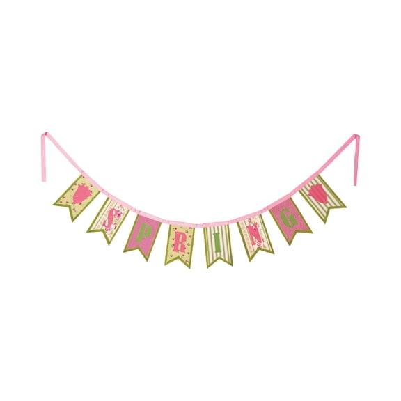 "Spring" Hanging Decorative Garland Sign 8.5" x 50"