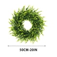 thumbnail image 3 of Corona de boj artificial para puerta principal | Corona de follaje artificial para decoración del hogar (interior y exterior) | Corona verde artificial realista para pared, ventana, porche, 3 of 7