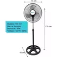 thumbnail image 2 of Ventilador De Pedestal Aerotec De 16 Pulgadas De 50W De Potencia De 3 Velocidades VM-161 Negro, 2 of 3