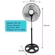 thumbnail image 2 of Ventilador De Pedestal Aerotec De 16 Pulgadas De 50W De Potencia De 3 Velocidades VM-161 Negro, 2 of 3