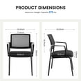 thumbnail image 4 of edx 1 Pack Mesh Back Stacking Arm Chairs, Guest Reception Chairs, Ergonomic Office Chair with Armrests, Black, 4 of 7