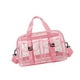 thumbnail image 4 of Bolso tote transparente de PVC con correa ajustable para el hombro, ideal para deportes y viajes de negocios. Rosa Rojo, 4 of 9