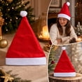 thumbnail image 5 of Santa Hat - Christmas Hats Adults - Unisex Adult Santa Hats Suitable | Soft Brim - Fits Most Head Sizes - Vibrant Red with White Trim - Christmas New Year Holiday Party Supplies, 10pcs, 5 of 7