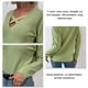 thumbnail image 4 of Mujeres V Cuello Criss Cross Otoño Suéteres Camisas Moda Punto Jersey Casual Manga Larga Tops, 4 of 5