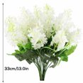 thumbnail image 2 of Flores artificiales de simulación, decoración floral, centro de mesa para el hogar, boda, flor falsa, blanco 5 cabezas 4 piezas kenally HA9057-02B, 2 of 6