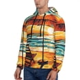 thumbnail image 3 of Naloa Beach Umbrella Sunset Men's Casual Hooded Collar Drawstring Hoodies Pullover Sweatshirts Casual Long Sleeve Shirts-Medium, 3 of 7