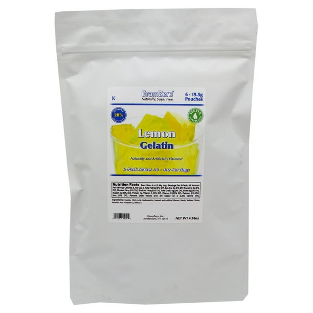GramZero Stevia Sweetened Sugar Free Gelatin Mix Flavor Lemon