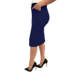 thumbnail image 3 of Obadiah Collection Stretchy Pull on Pencil Skirt for Women with Pockets and Belt(Navy , X-Large), 3 of 4
