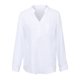 thumbnail image 1 of Blusa suelta para mujer, blusas de manga larga con cuello en V de lino y algodón Irfora Blanco XXXL, 1 of 7