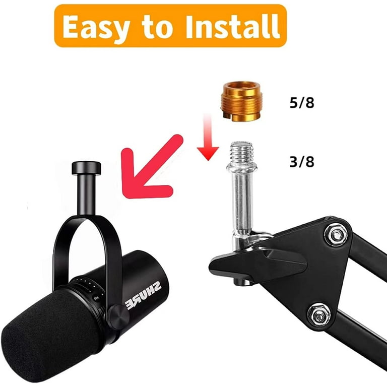 SHURE ポッドキャストブーム MV7+ Boom Arm and Headphones Bundle - Podcast Microphone