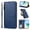Dark blue, variant on Phone Case for Samsung Galaxy S24 / S25, Shockproof PU Leather Flip Wallet Case with 4 Card Slots Stand Magnetic Zipper Pocket Cover for Samsung Galaxy S24 / S25, Blue