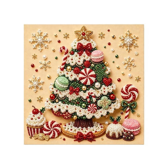 Kiddiway Christmas Diamond Painting Kit - Pearl Diamond Art Craft for Adults, DIY Wall Decor and Holiday Gift Set