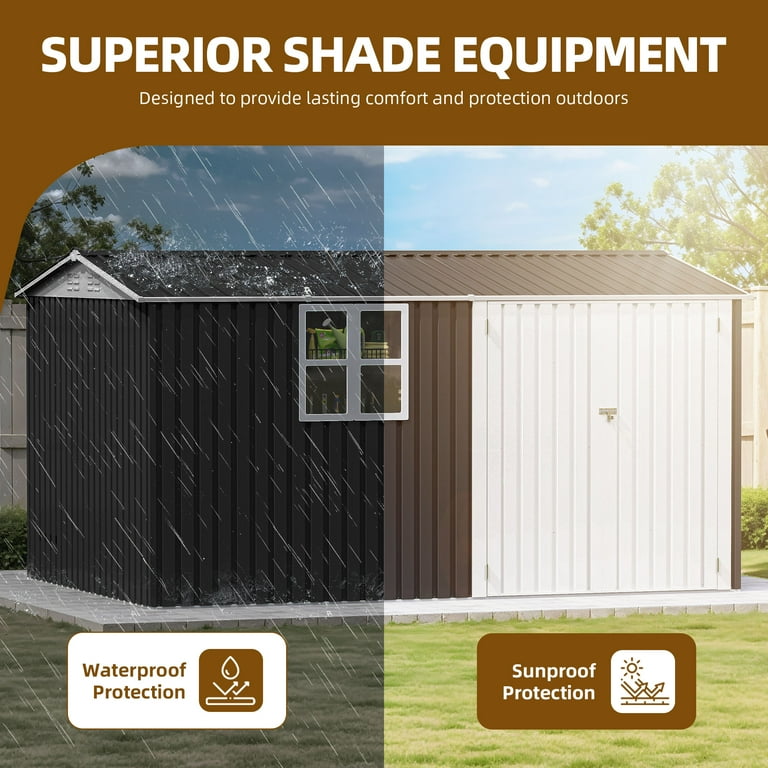 Uforic 8x12ft Outdoor Storage Shed,Tool Shed with Window,Lockable