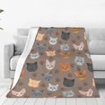 thumbnail image 3 of Cute Kids Cats Print Blanket Throw 50"x40", Plush Flannel Blankets with Cats On It, Gifts for Kids Women Cat Lovers People, 3 of 6