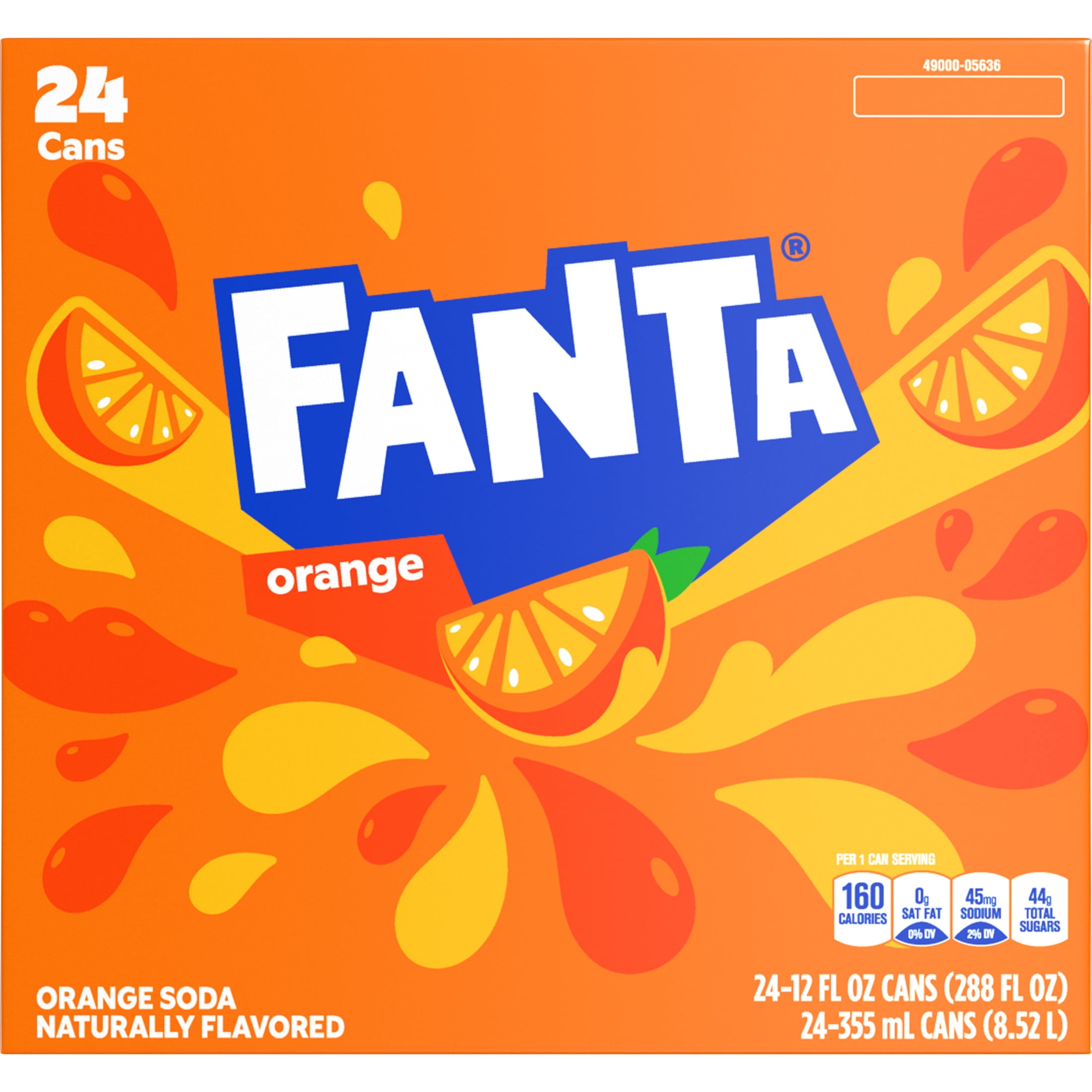 Fanta Orange Soda Pop, 12 fl oz, 24 Pack Cans