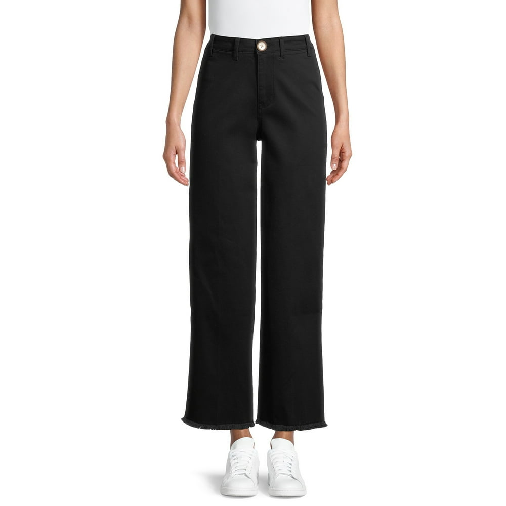 Time and Tru - Time and Tru Women's High Rise Wide Leg Crop Pants ...