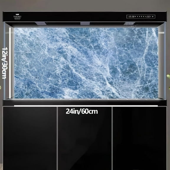 3D Marble Aquarium Background,  Reusable Adhesive Easy Peel & Stick, No Residue Fish Tank Decor for All Aquariums