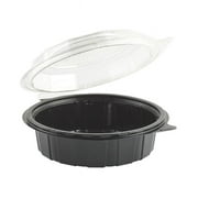CPC 4777502 R3JC 7.5 in. Gourmet Classic Hinged PETE Container  Black & Clear - Case of 100