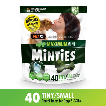 Minties Teeth Cleaner Dental Dog Treats Tiny/Small, 40 (Best Dog Chews For Cleaning Teeth)