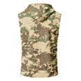 thumbnail image 5 of Mens Sleeveless Hoodie Camouflage Pattern Drawstring Hooded Vest with Kangaroo Pocket Relaxed Fit Sportswear Top, 5 of 7