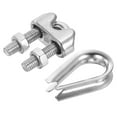 thumbnail image 1 of Unique Bargains 3/16' Wire Rope Kit, 40 Pack M5 Stainless Steel Thimbles & Clamps for Wire Rope, 1 of 7