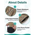 thumbnail image 5 of Pdbokew Mens Swim Trunks Quick Dry Swim Shorts with Lining Beach Shorts With Zipper Pockets Khaki -34, 5 of 7