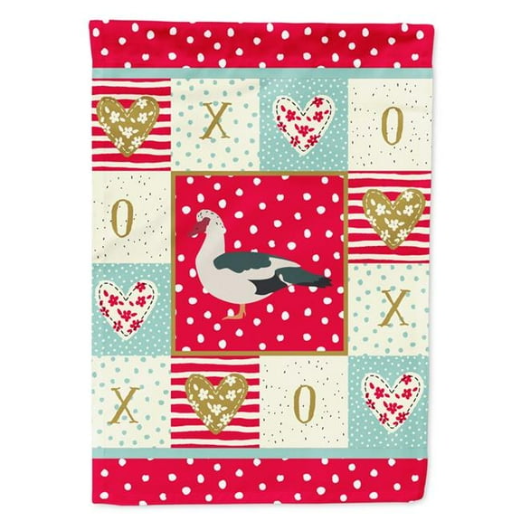 Carolines Treasures CK5291GF 11 x 0.01 x 15 in. Muscovy Duck Love Flag Garden Size