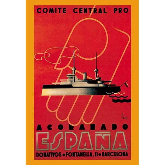 Comite Central Pro, Acorazado Espana Fine art canvas print (20" x 30")