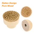thumbnail image 4 of Uxcell 3 piezas de pomos de ratán redondos de madera con tornillo, color madera, 4 of 4