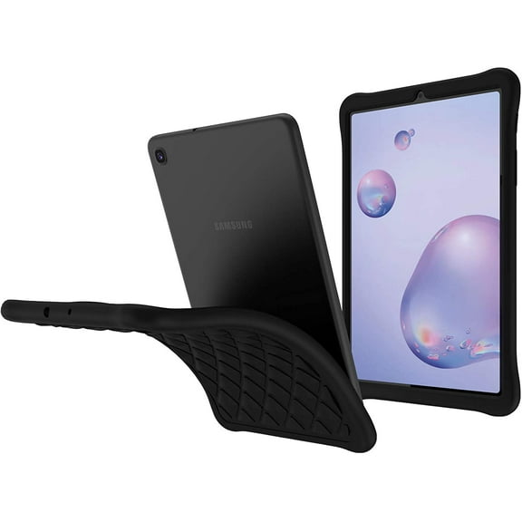 Epicgadget Case for Samsung Galaxy Tab A 8.4 SM-T307/T307U (2020), Soft Lightweight Diamond Grid Slim Protective Silicone Cover Case (Black)