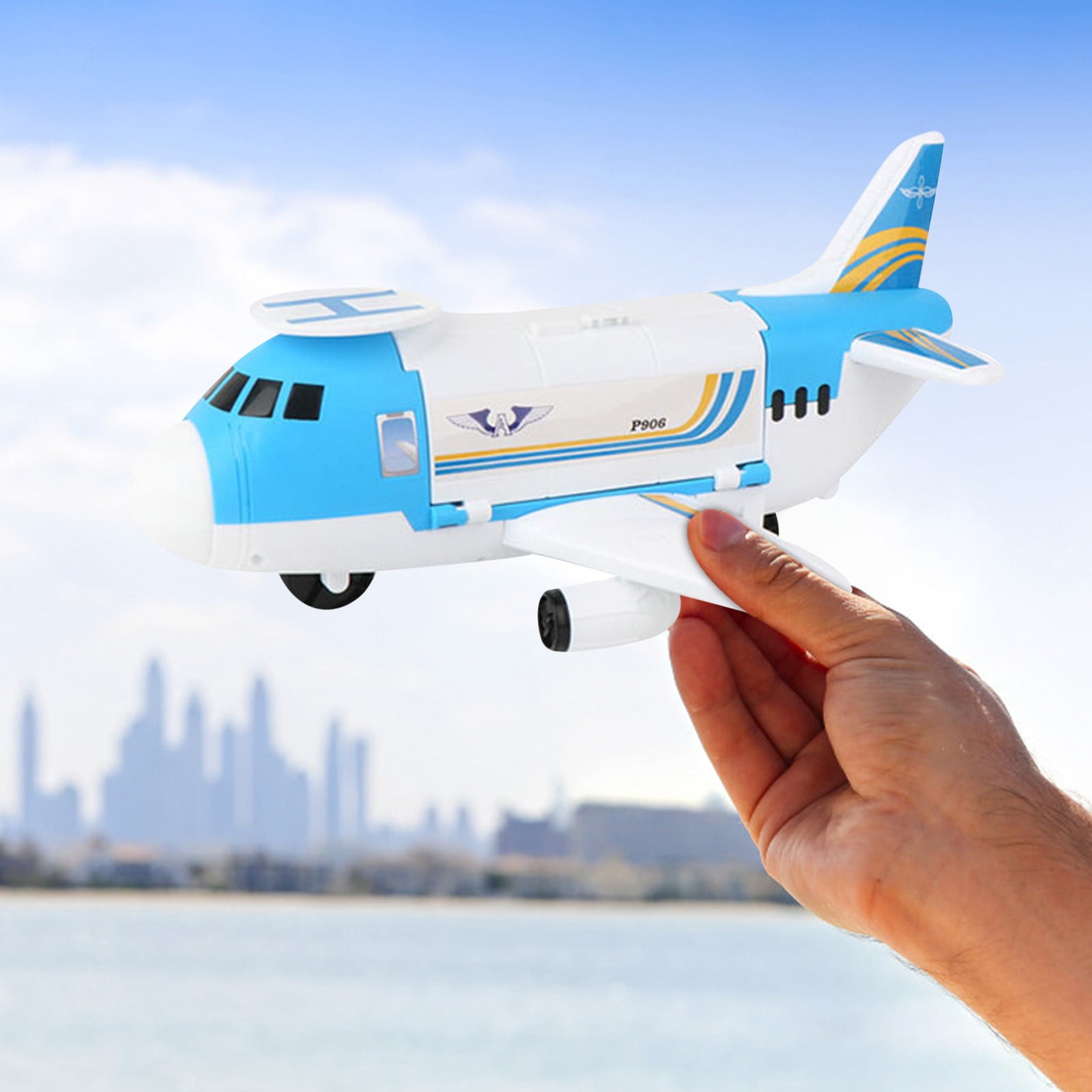Egmy Airplane toy Transport Cargo Car toy Play Set Take Apart Plane Gift for Kids