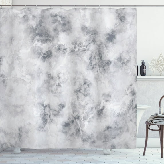 Ambesonne Marble Print Shower Curtain, Granite Stormy Details, 69"Wx75"L, Pale Grey Dust