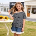 thumbnail image 4 of WRKEKC Girls Short Sleeve Tops Kids Star Print One Shoulder Short Sleeve Casual T-Shirt for Daily Wear 5-14 Years, 4 of 9