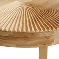 thumbnail image 4 of Modern Round Coffee Table with Metal Legs, Wooden Carving Pattern for Living Room Reception Room Office, Golden, 4 of 8