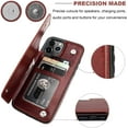 thumbnail image 7 of REQO Compatible with iPhone 12 Pro Max Wallet Case with Card Holder,PU Leather Kickstand Card Slots Case, Double Magnetic Clasp and Durable Shockproof Cover 6.7 Inch(Brown), 7 of 7