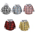 thumbnail image 2 of Baozhu Spring Autumn Shirt Children's Boys Hooded Plaid Shirt Girls Long-Sleeved Cotton Blouse Clothes Jacket Tops, 2 of 5