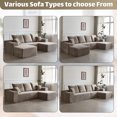 thumbnail image 5 of Wiilayok 107" Cloud Sectional Sofa with 1 Ottoman,Modern Minimalist Upholstered Couches,Oversized Boneless Comfort U Shaped Sofa for Living Room,Deep Seat Corner Couch,Brown(Plush Corduroy Fabric), 5 of 7