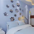 thumbnail image 5 of 14 Pieces Paw Mirror Stickers Dog Footprints Wall Sticker Kit DIY Acrylic Paw Stickers Removable Wall Paw Decors 2 Sizes Decoration for Kids, 5 of 5
