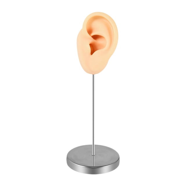 Modelo de oreja de silicona perforable, oreja falsa, reutilizable, realista, soporte de acero inoxidable. Piel izquierda