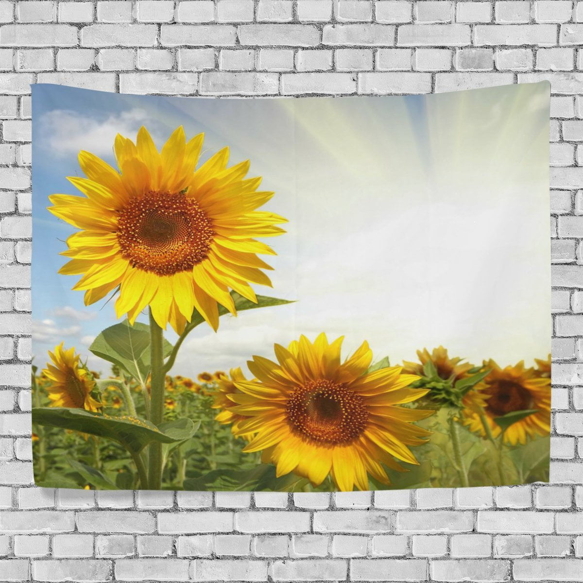 POPCreation Sunflower Wall Tapestry Elegant Sun Flower Dorm Throw ...
